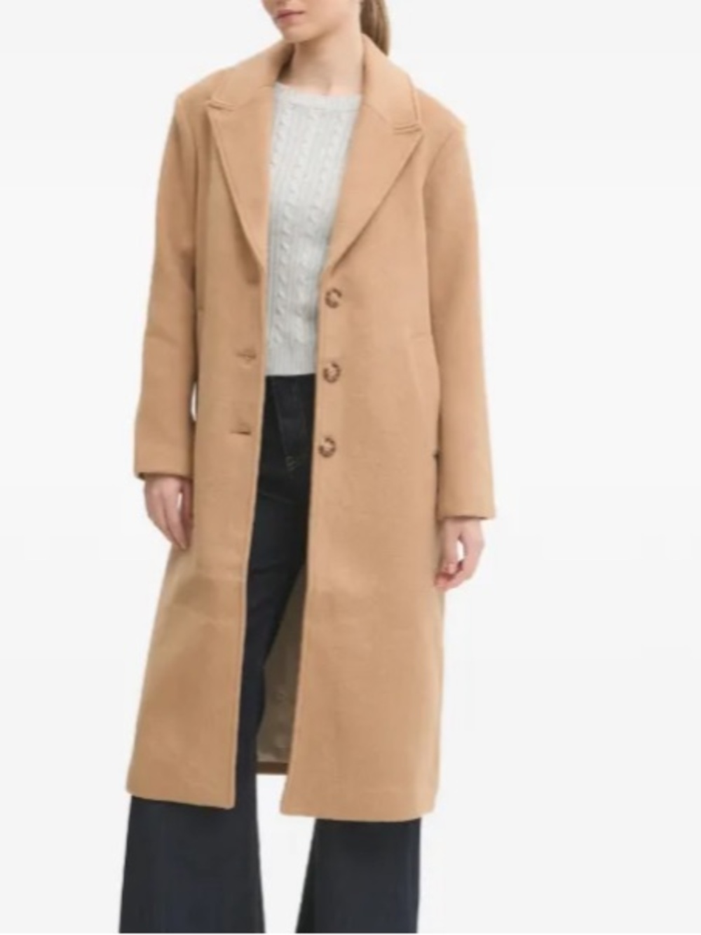 Abercrombie & Fitch The A&F Dad Coat Camel
Wool Blend Single Breasted L